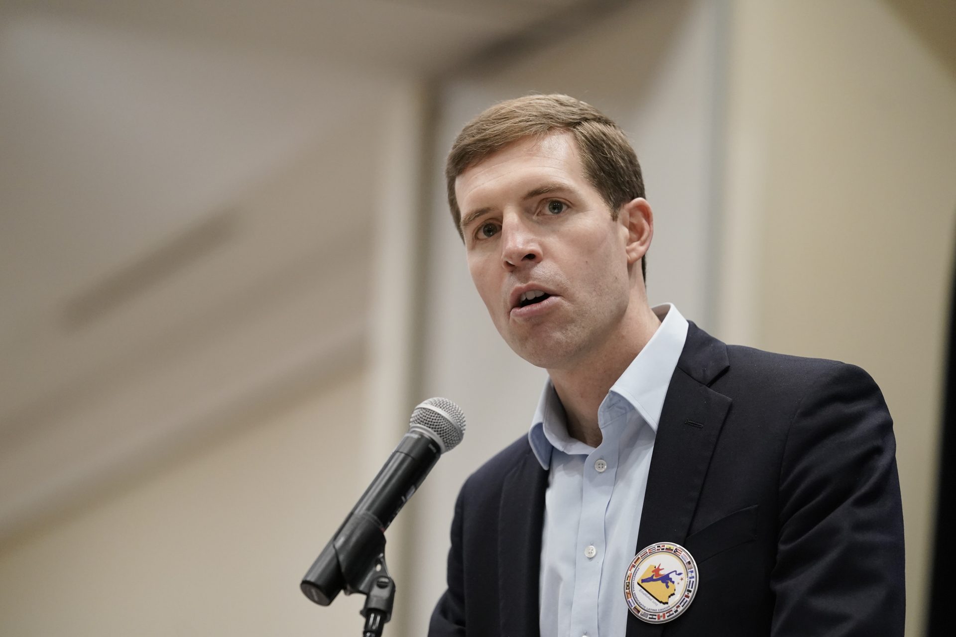 U.S. Senate candidate Rep. Conor Lamb, D-Pa., speaks during a meeting of the Pennsylvania Democratic Party State Committee in Harrisburg, Pa., Saturday, Jan. 29, 2022.