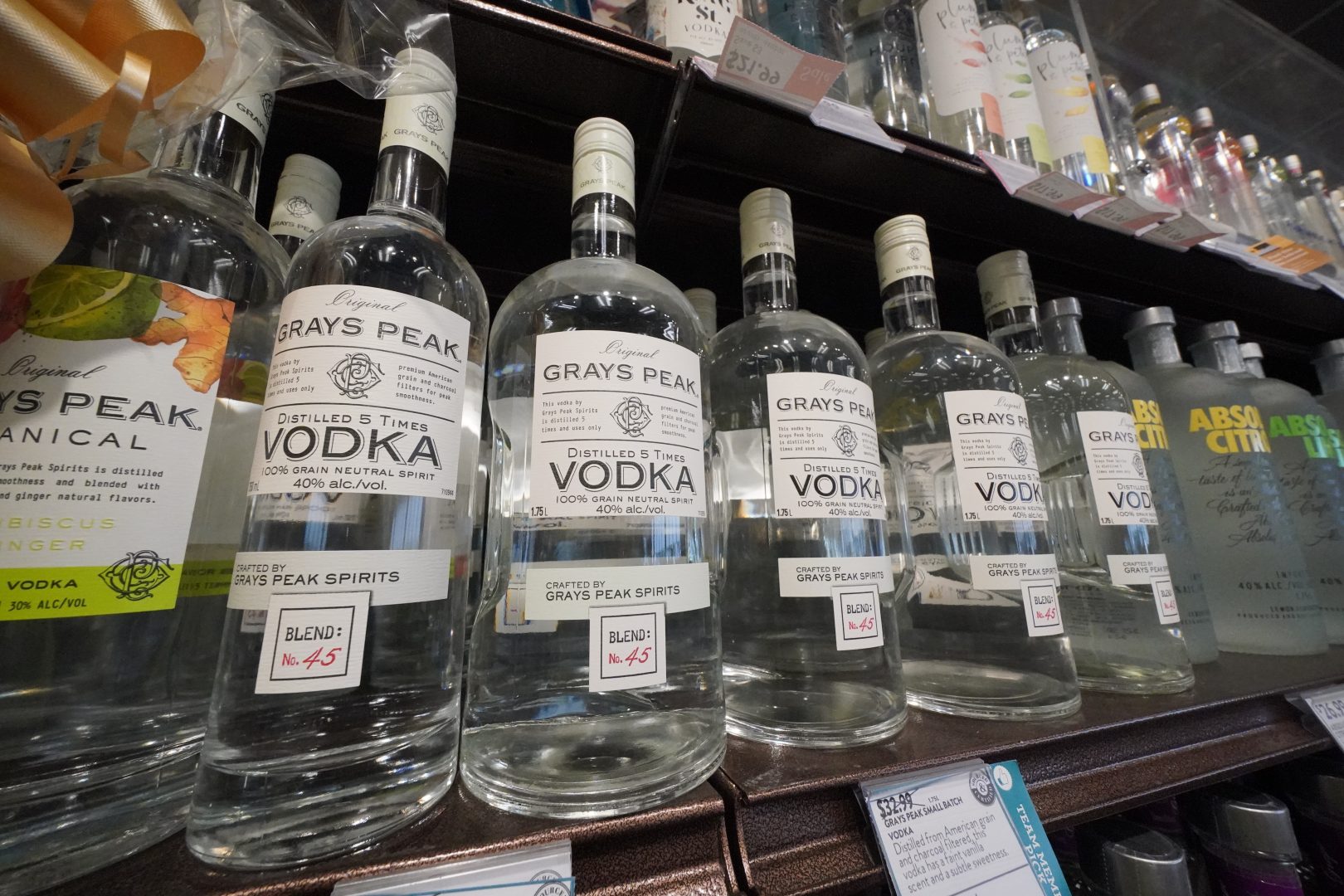 This is a display of Stolichnaya Vodka from Russia in a Total Wine and More store in University Park, Fla., on Sunday, Feb. 27, 2022. 