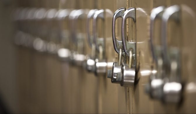 Shown are lockers at South Philadelphia High School, Sept. 9, 2013, in Philadelphia.