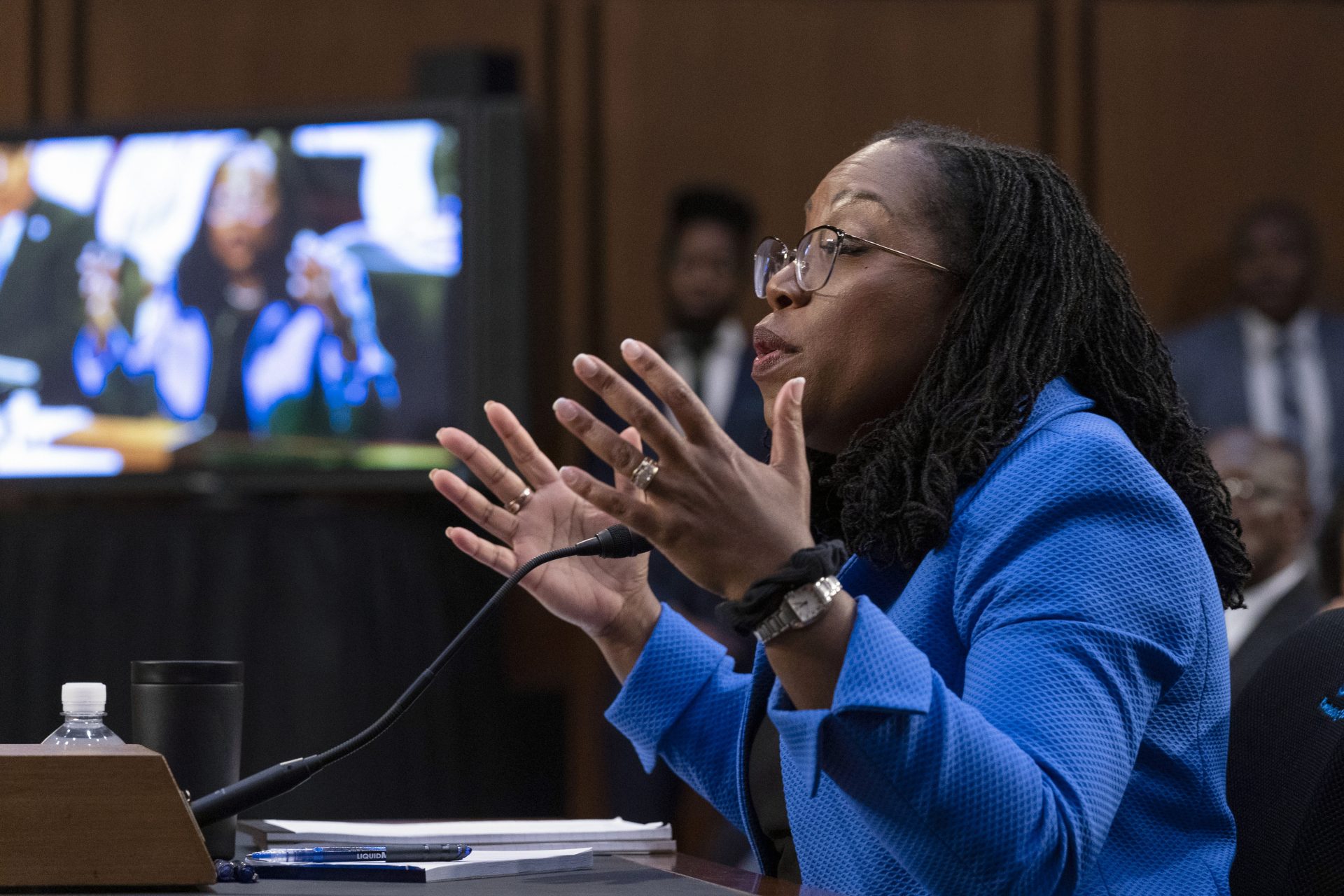 Supreme Court nominee Ketanji Brown Jackson speaks before the Senate Judiciary Committee as she attends the third day of her confirmation hearing, on Capitol Hill, in Washington, Wednesday, March 23, 2022.