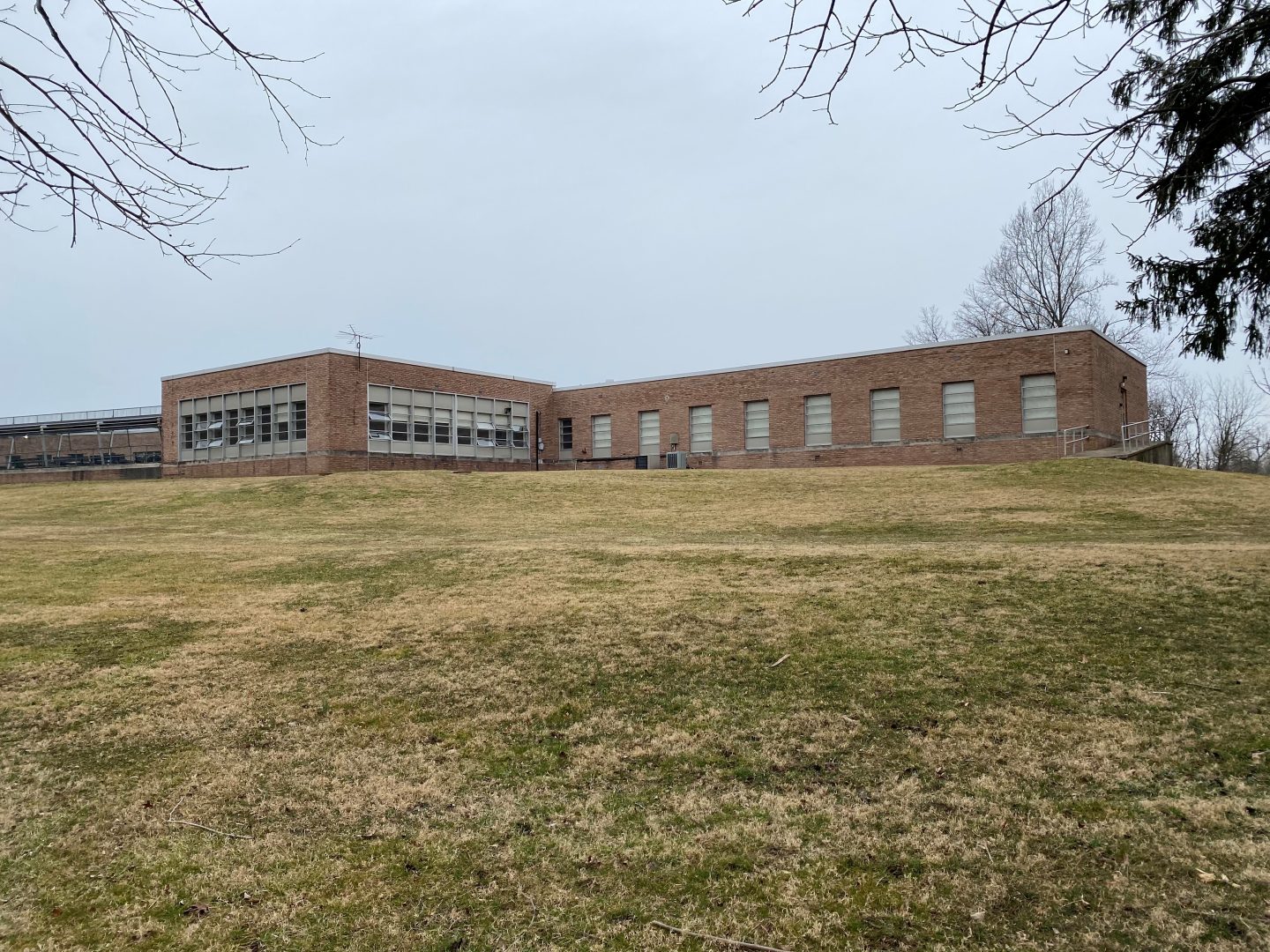 This photograph, which was taken from outside of Norristown State Hospital property, shows an in-use building set to be demolished as part of a land conveyance agreement. 