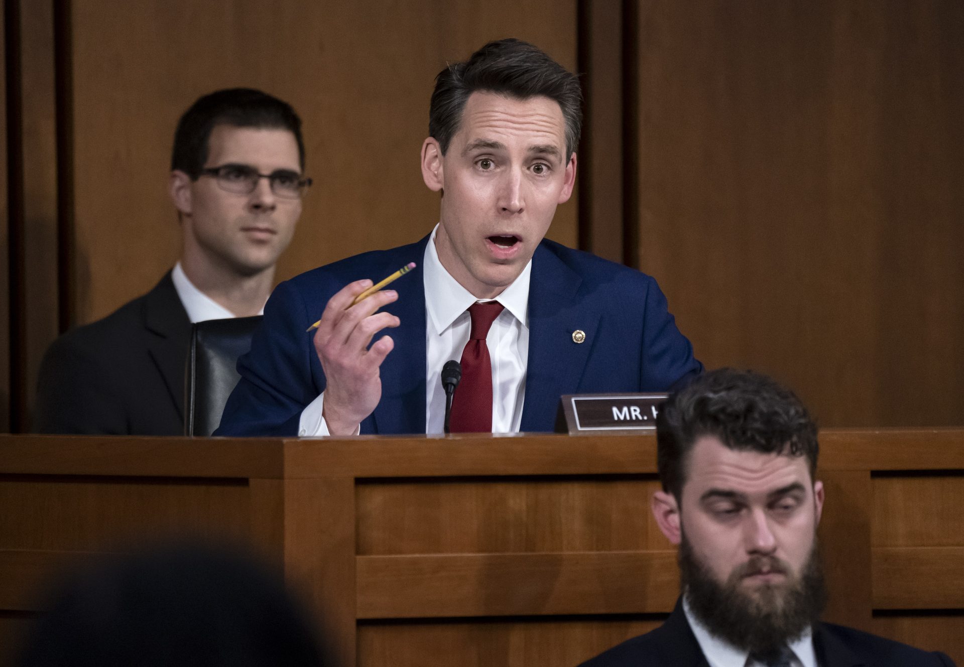 Sen. Josh Hawley, R-Mo., questions Supreme Court nominee Ketanji Brown Jackson during her Senate Judiciary Committee confirmation hearing, on Capitol Hill in Washington, Tuesday, March 22, 2022.