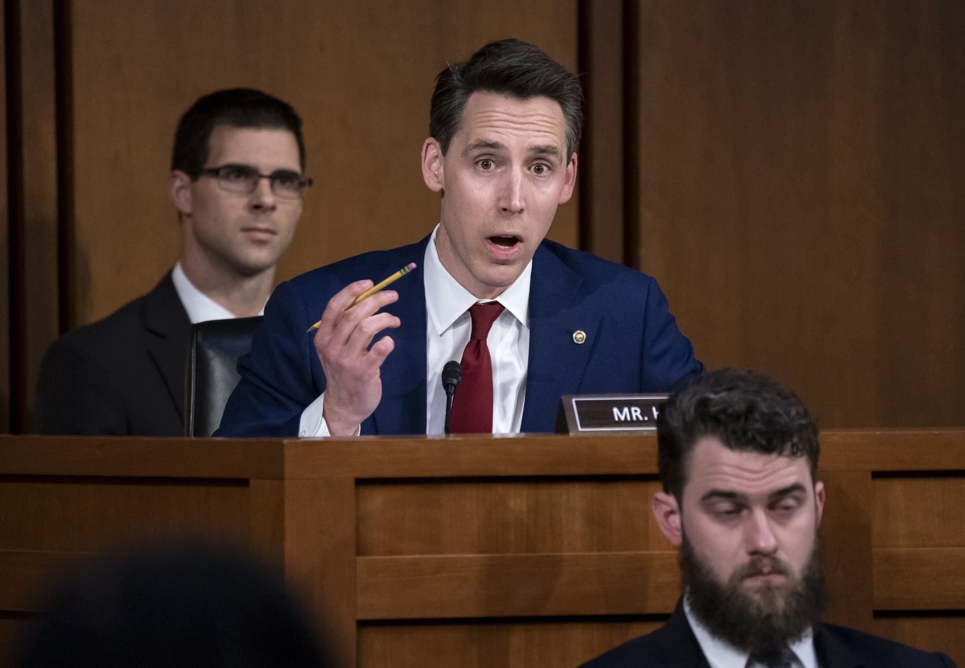 Sen. Josh Hawley, R-Mo., questions Supreme Court nominee Ketanji Brown Jackson during her Senate Judiciary Committee confirmation hearing, on Capitol Hill in Washington, Tuesday, March 22, 2022.