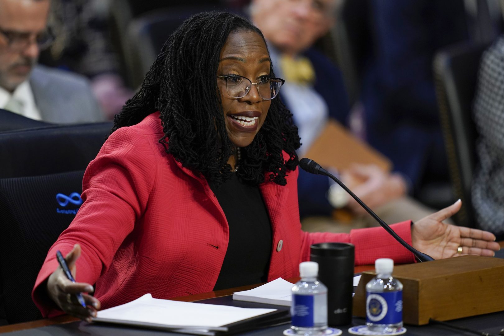 Supreme Court nominee Judge Ketanji Brown Jackson speaks during her confirmation hearing before the Senate Judiciary Committee Tuesday, March 22, 2022, on Capitol Hill in Washington.