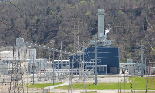 Long Ridge Energy Generation, in Hannibal, Ohio started burning hydrogen along with natural gas in this photo from April, 2022, sending electricity onto the mid-Atlantic grid. 