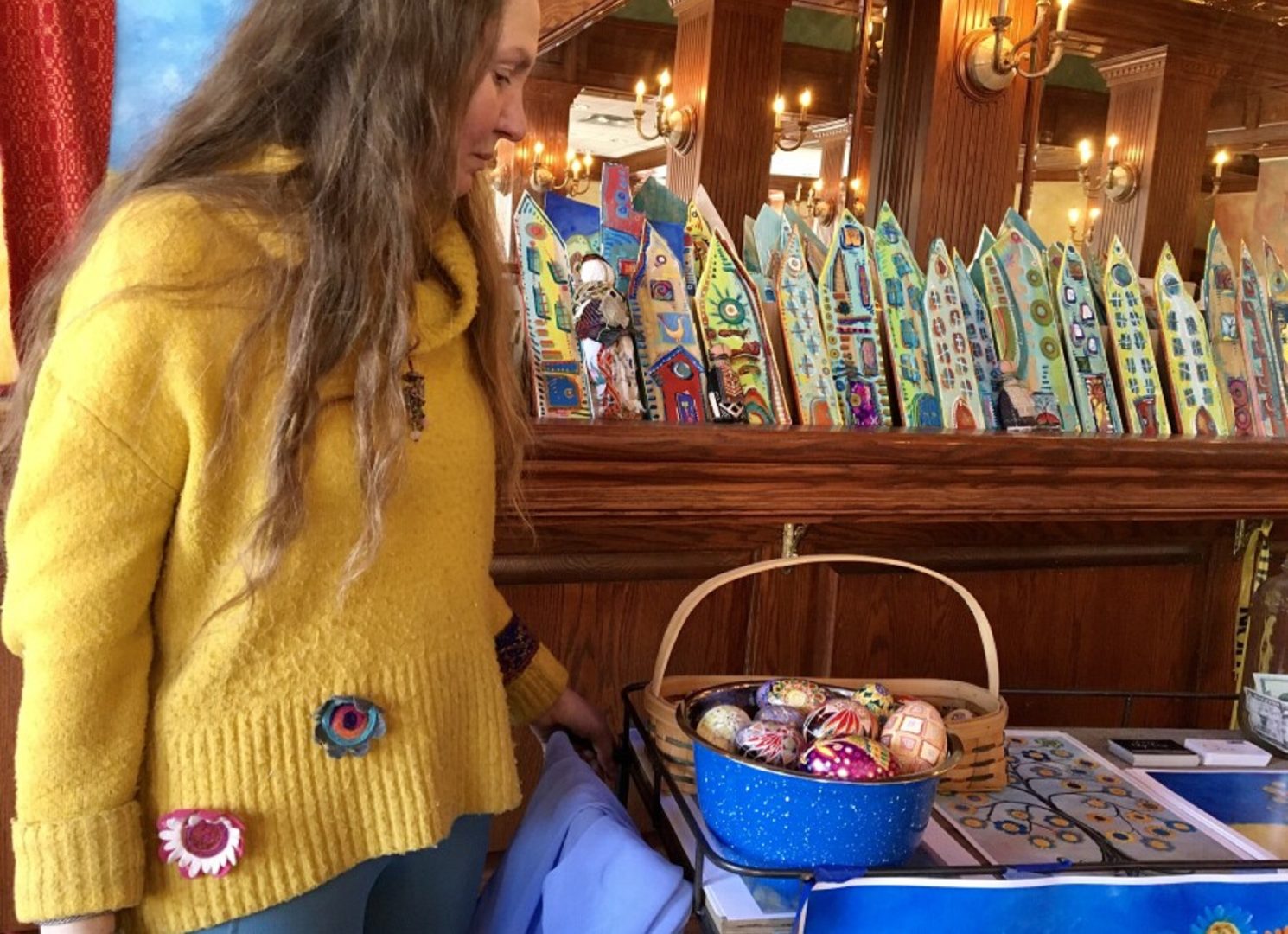 Olga Snyder, an artist who is originally from Ukraine, explained the story of Pysanky or Ukrainian Easter eggs. She and her husband, John, of Coudersport, Pennsylvania, have been raising money to support Ukrainians impacted by Russia's invasion.