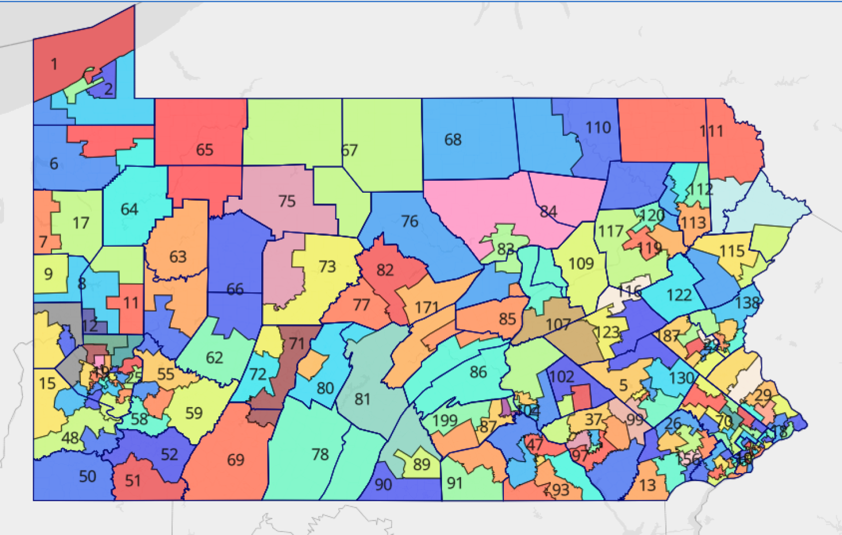 The 82nd district is in the middle of Centre County.
