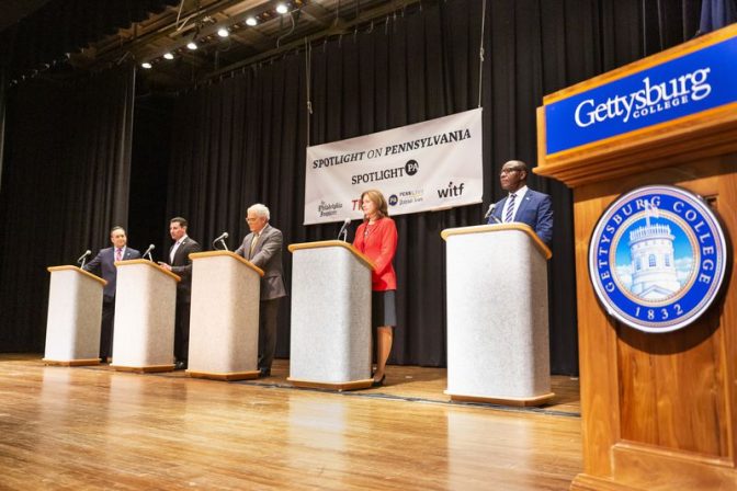 The Pennsylvania in the Spotlight debate for Republican candidates for governor held at Gettysburg College on April 19, 2022.