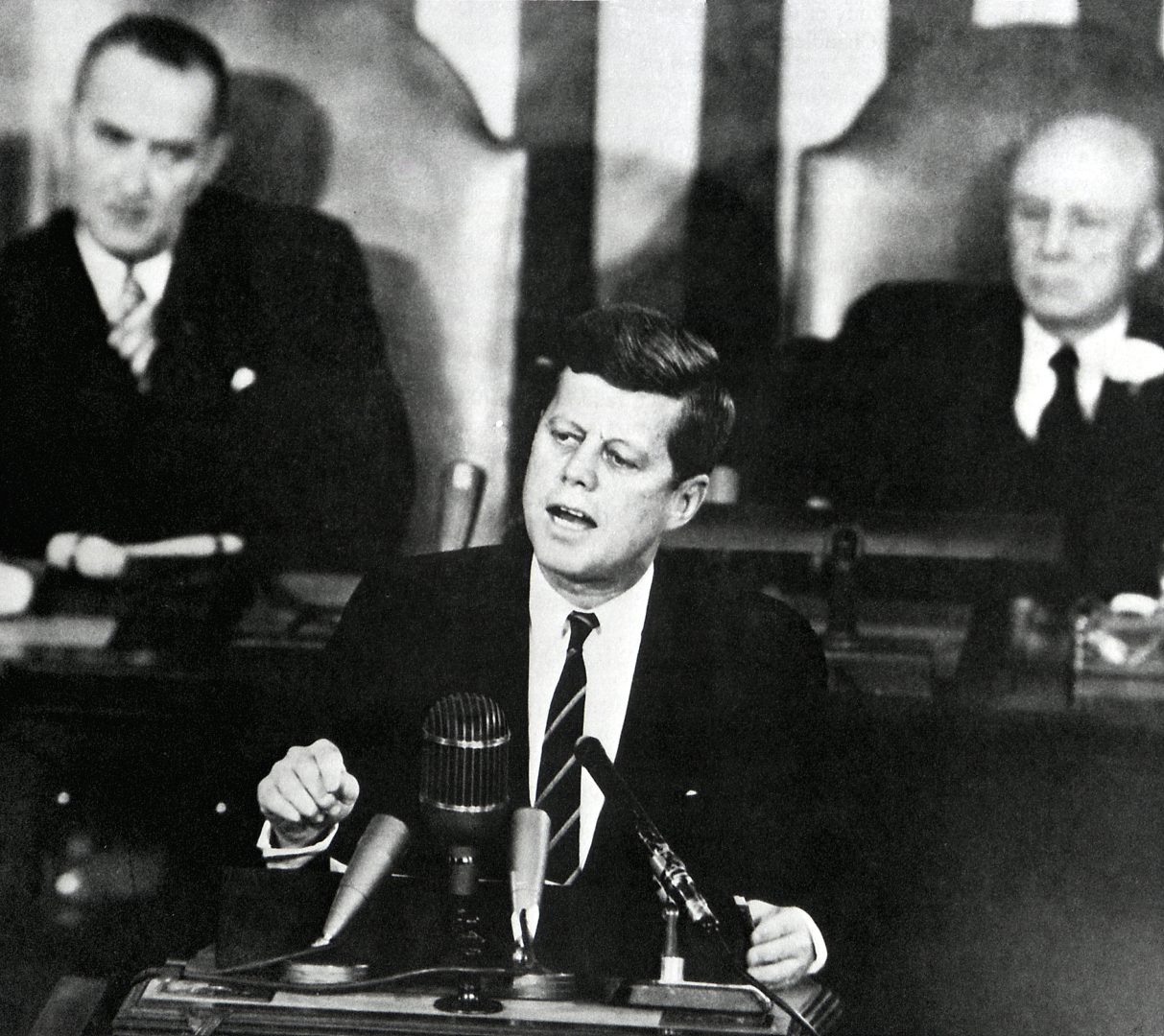 Speaking to Congress and The Nation, President Kennedy said on May 25, 1961;