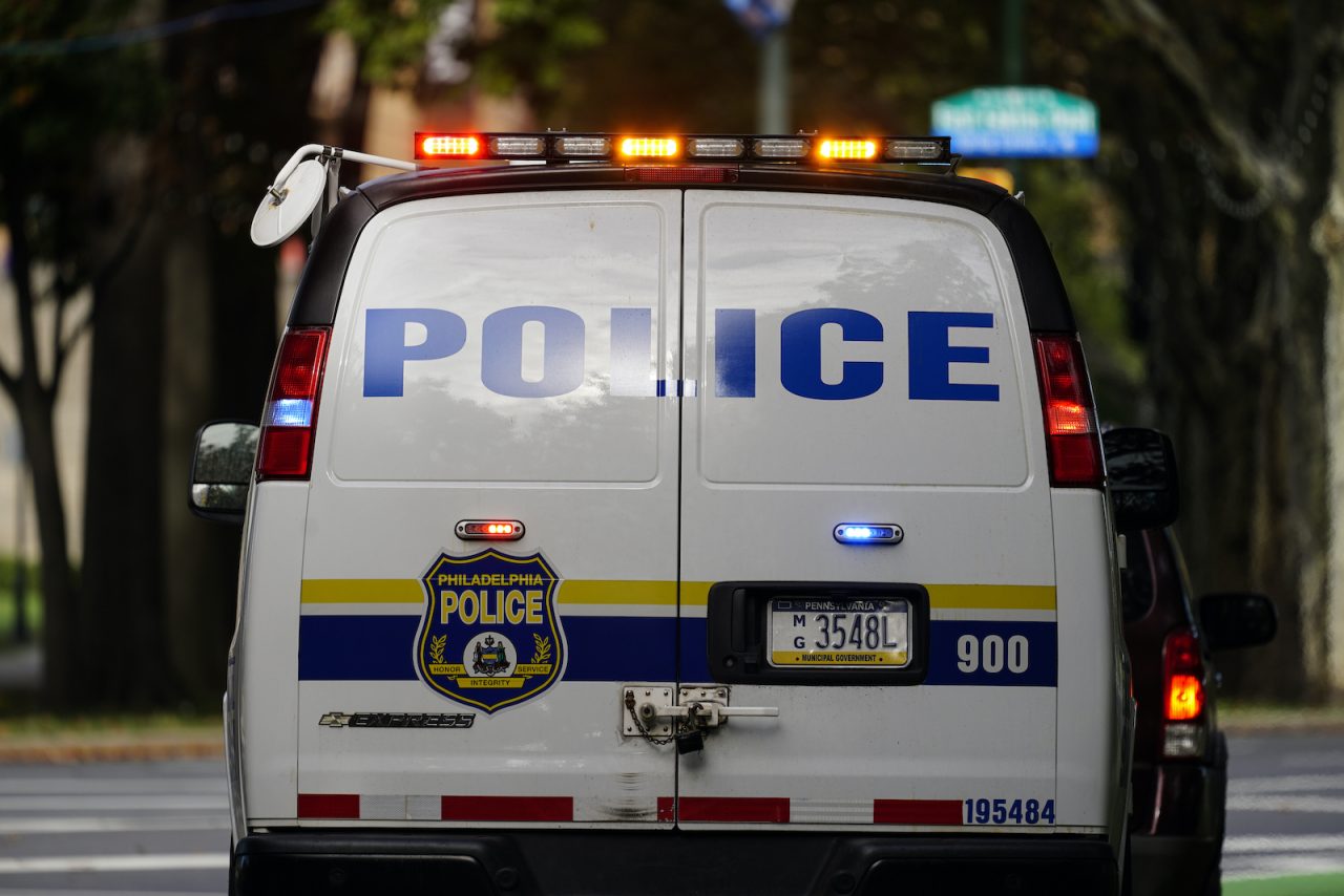 Shown is a police vehicle in in Philadelphia, Wednesday, Oct. 27, 2021. (AP Photo/Matt Rourke)