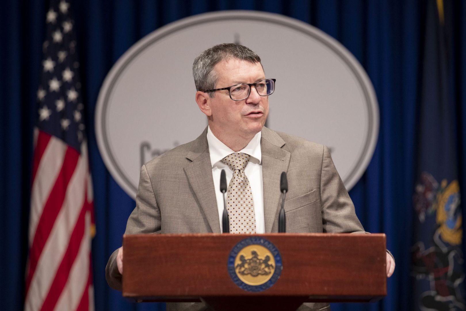 Pennsylvania Department of Environmental Protection (DEP) Secretary Patrick McDonnell announces the expansion of the Local Climate Action Training to 121 more municipalities, in Harrisburg, PA on May 11, 2022.