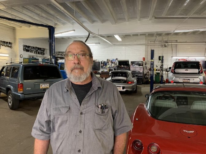 Mike Kirsch is the head mechanic at Brunner's Garage in the South Side Flats. He said the global semiconductor shortage has increased the demand for vehicle maintenance by limiting the supply of new vehicles that require less service.