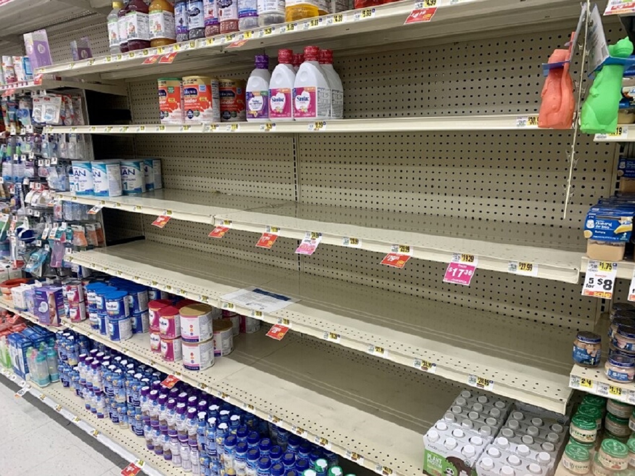 The Weis Markets grocery store on Martin Street in State College has empty baby formula shelves.
