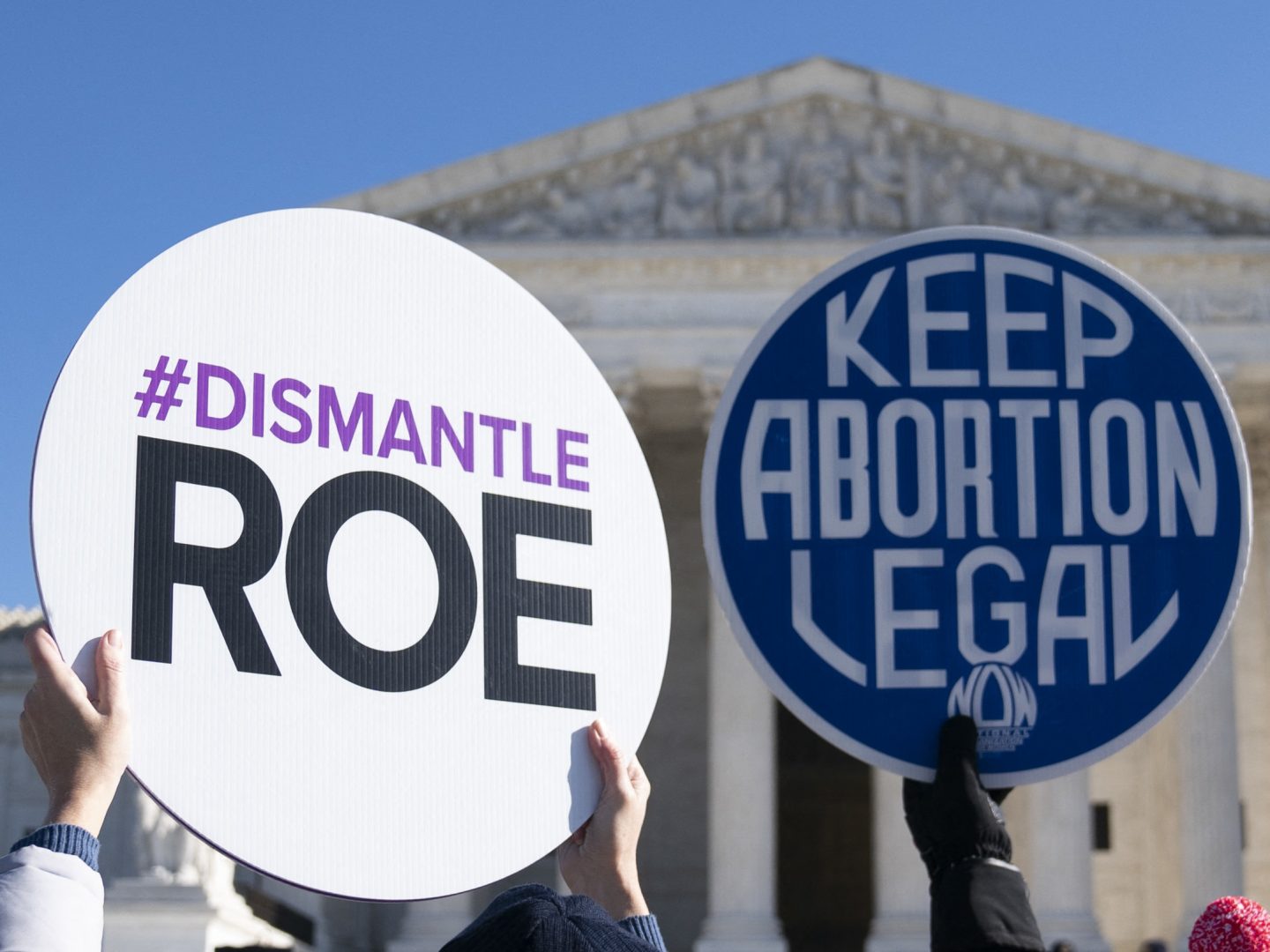 Pro-life activists counter-demonstrate as pro-choice activists participate in a 