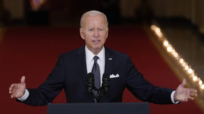 President Joe Biden speaks about the latest round of mass shootings, from the East Room of the White House in Washington, Thursday, June 2, 2022.