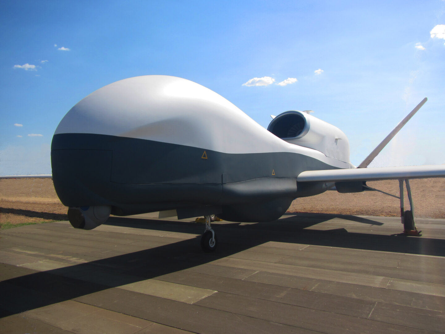 Large military unmanned stealth drone airplane