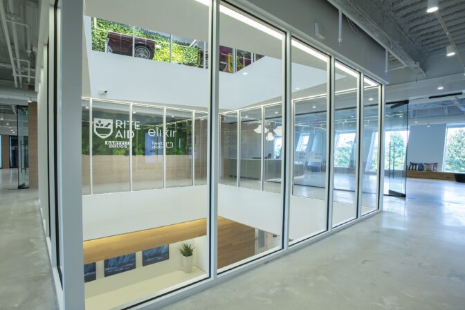 Lobby at the new Rite Aid Collaboration Center in Philadelphia.