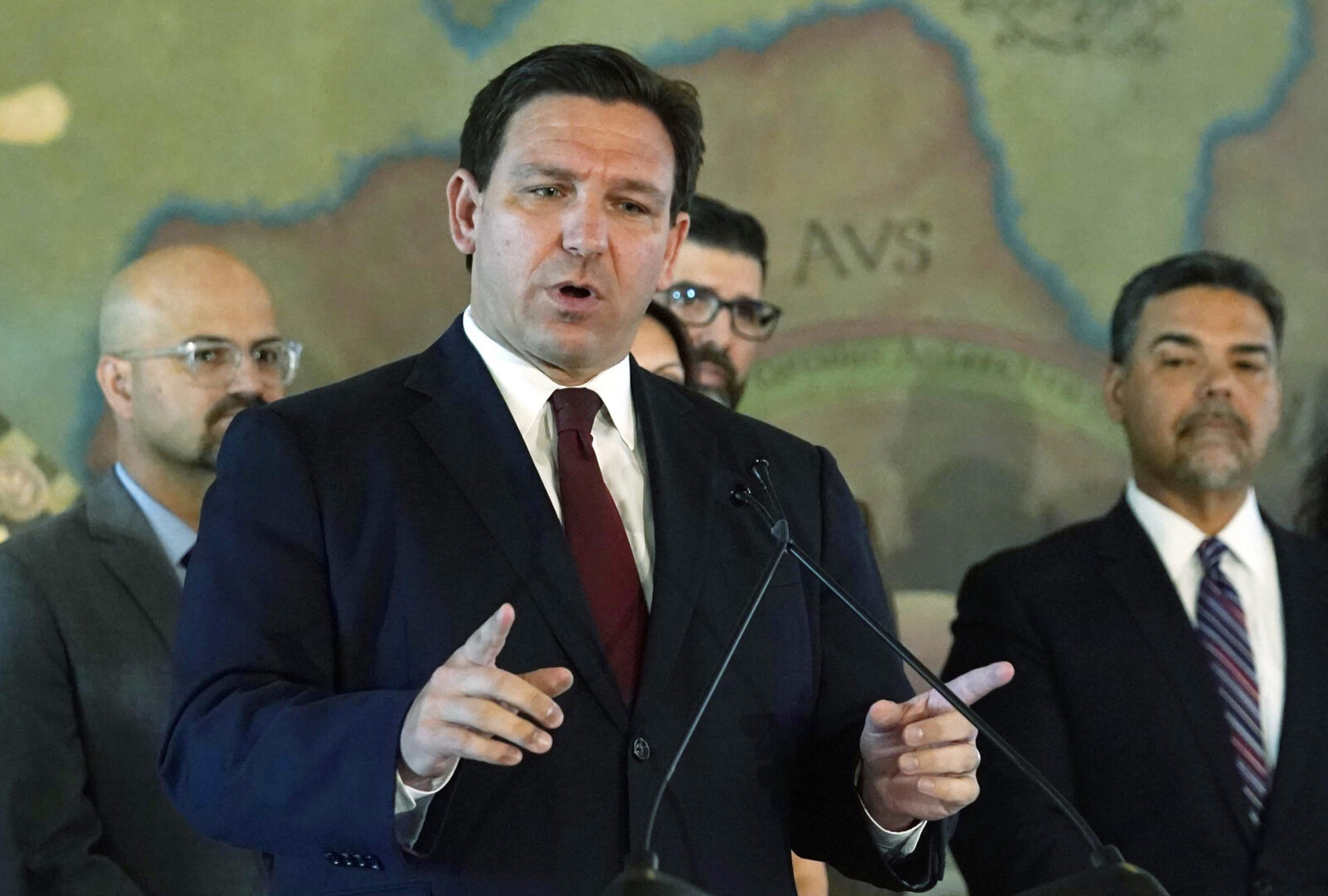 FILE - Florida Gov. Ron DeSantis speaks at Miami's Freedom Tower, on Monday, May 9, 2022. A Florida law intended to punish social media platforms like Facebook and Twitter is an unconstitutional violation of the First Amendment, a federal appeals court ruled Monday, May 23, 2022, dealing a major victory to companies who had been accused by DeSantis of discriminating against conservative thought. (AP Photo/Marta Lavandier, File)