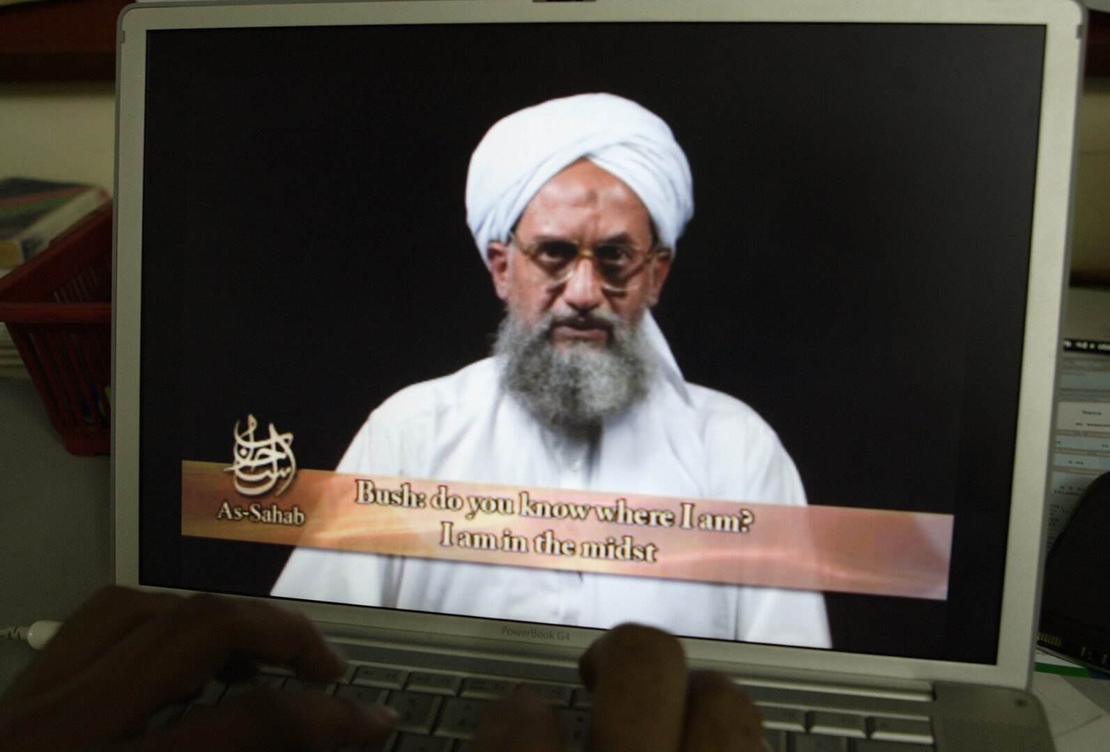 As seen on a computer screen from a DVD prepared by Al-Sahab production, al-Qaida's Ayman al-Zawahri speaks in Islamabad, Pakistan, on June 20, 2006. 