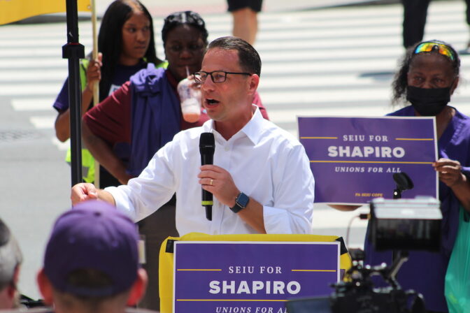Pa. Attorney General and gubernatorial candidate Josh Shapiro criticized his opponent's stance on labor unions during a campaign stop on Aug. 18, 2022.