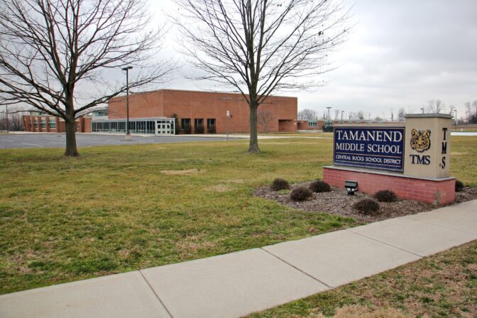 Tamanend Middle School in Warrington, Pa., and four other schools in central Bucks County, were shut down Friday, March 6, 2020, as a precaution against the spread of COVID-19.