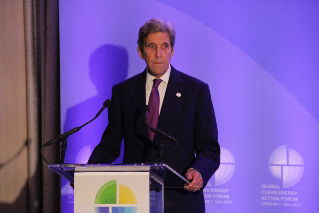 US Special Envoy for Climate John Kerry at the Global Clean Energy Action Forum in Pittsburgh on September 22, 2022. 