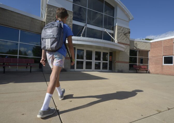 Braylon Price, 13, on his way home from Bellefonte Middle School Wednesday, Aug. 31, 2022, in Bellefonte, Pa.