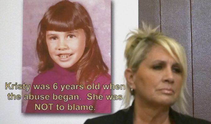 Kristy Johnson speaks during a news conference June 28, 2018, in Salt lake City. Johnson, a California woman suing her father for sexual abuse that occurred during her childhood, says Mormon church leaders allowed the sexual assault to continue by failing to report it to police.