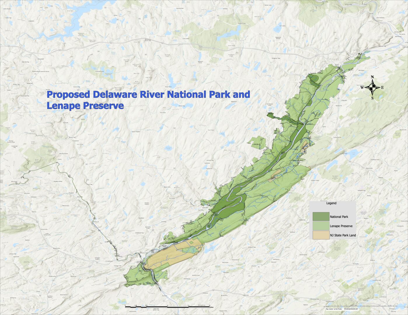 Proposed Delaware River National Park and Lenape Preserve Map
