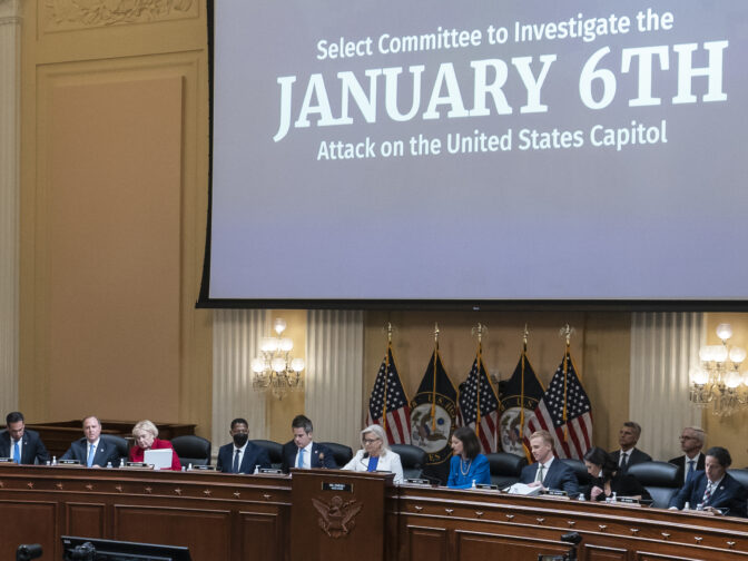 The House Select Committee to Investigate the January 6th Attack on the U.S. Capitol, seen during a public session in July. The panel has scheduled another hearing for next week.