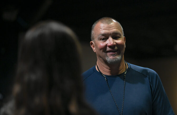 Ned Nelson speaks during the service at World Harvest Outreach Church in Chambersburg