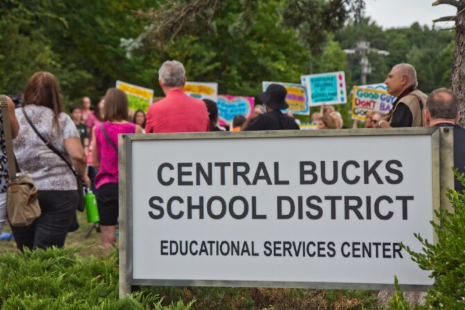 o: Parents, students and teachers rallied ahead of the Central Bucks School District’s vote to remove books perceived to have sexualized content from their libraries outside the district’s headquarters in Doylestown on July 26, 2022.