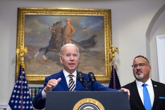 President Joe Biden and U.S. Education Secretary Miguel Cardona announced a sweeping plan for student debt relief in August.