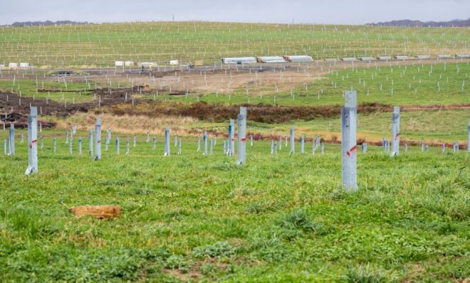 The Gaucho Solar project near the Pittsburgh International Airport in the early stages of construction.
