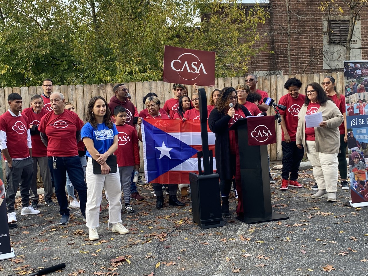 CASA members hold press event to celebrate agreement with York county commissioners.