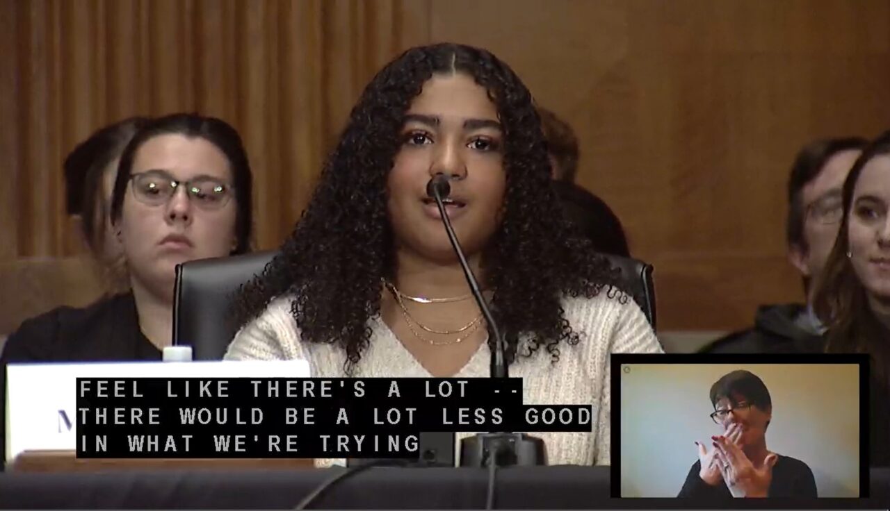 Baldwin-Whitehall senior Brooklyn Williams testifies before the U.S. Senate Committee on Health, Education, Labor and Pensions Wednesday about the need for increased youth mental health support
