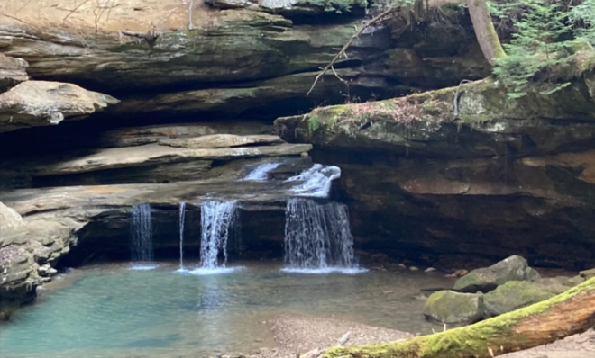 Old Man's Cave in Hocking Hills State Park in Ohio is a popular hiking spot.  