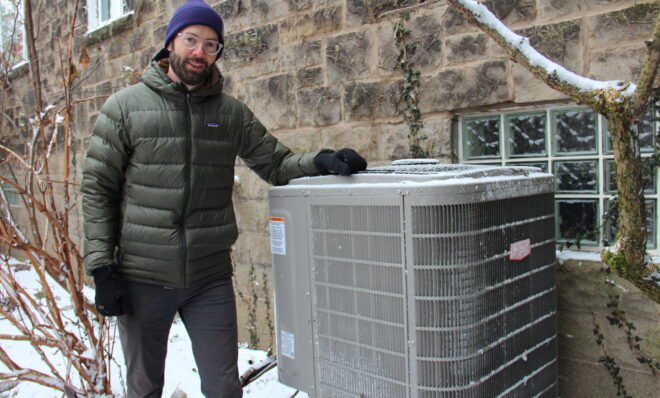 Brendon Slotterback had a contractor install a heat pump outside his Pittsburgh home. 

