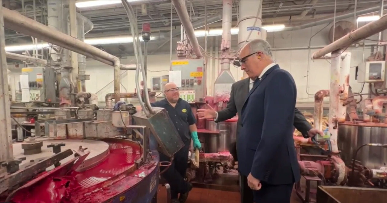 Sen. Bob Casey visited the Forks Township Crayola factory on Monday, Jan. 30.
