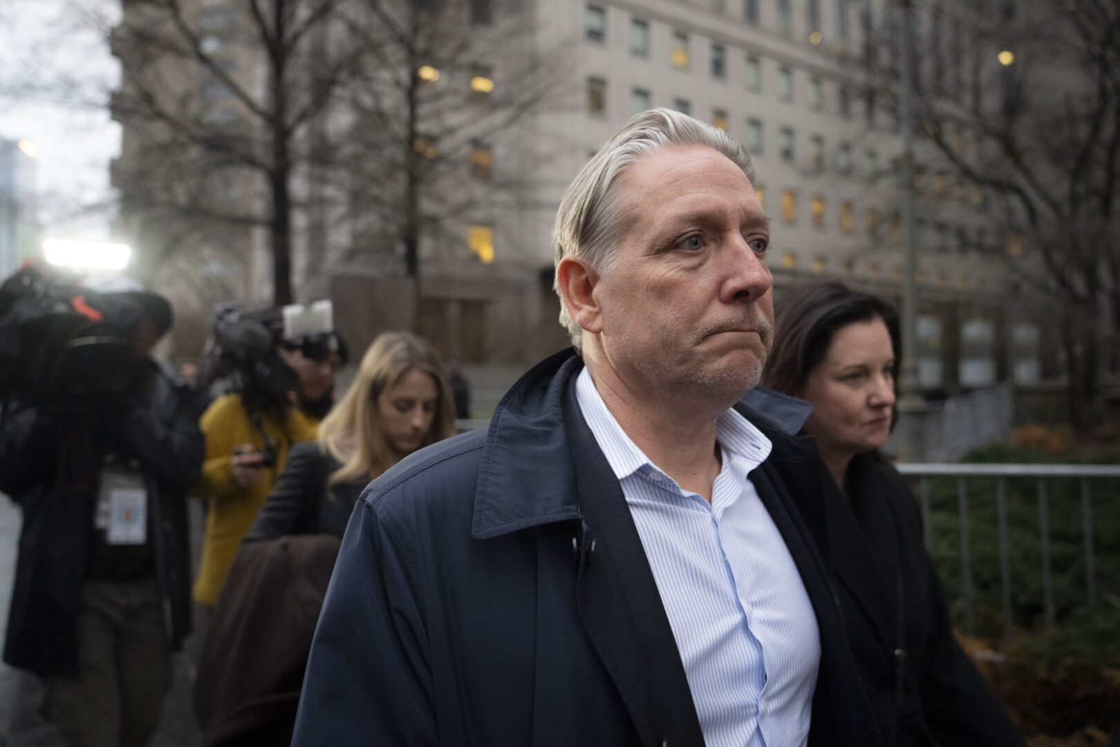 Charles McGonigal, former special agent in charge of the FBI's counterintelligence division in New York, leaves court, Monday, Jan. 23, 2023, in New York. The former high-ranking FBI counterintelligence official has been indicted on charges he helped a Russian oligarch, in violation of U.S. sanctions. 