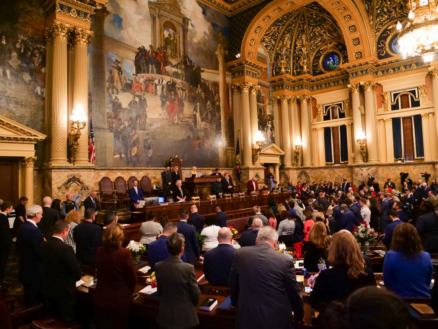 Members of the Pennsylvania House of Represenatives wait to be sworn in on Jan. 3, 2023