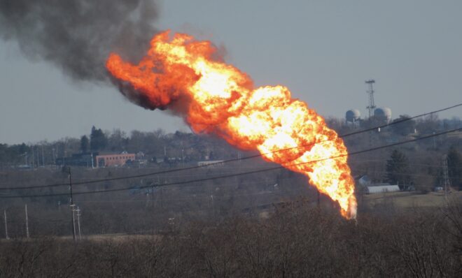 A flare at Shell's Monaca plant February 13, 2023. 