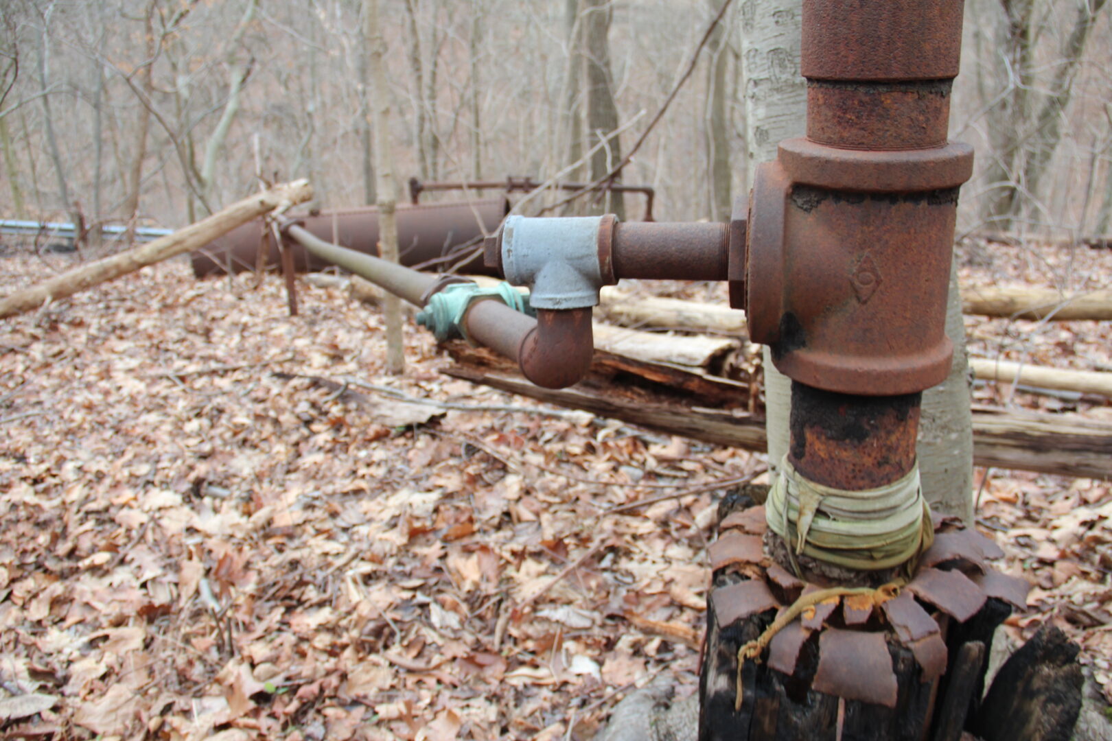 An abandoned gas well at the Ohio township, Allegheny County property of Ed and Mary Vojtas.