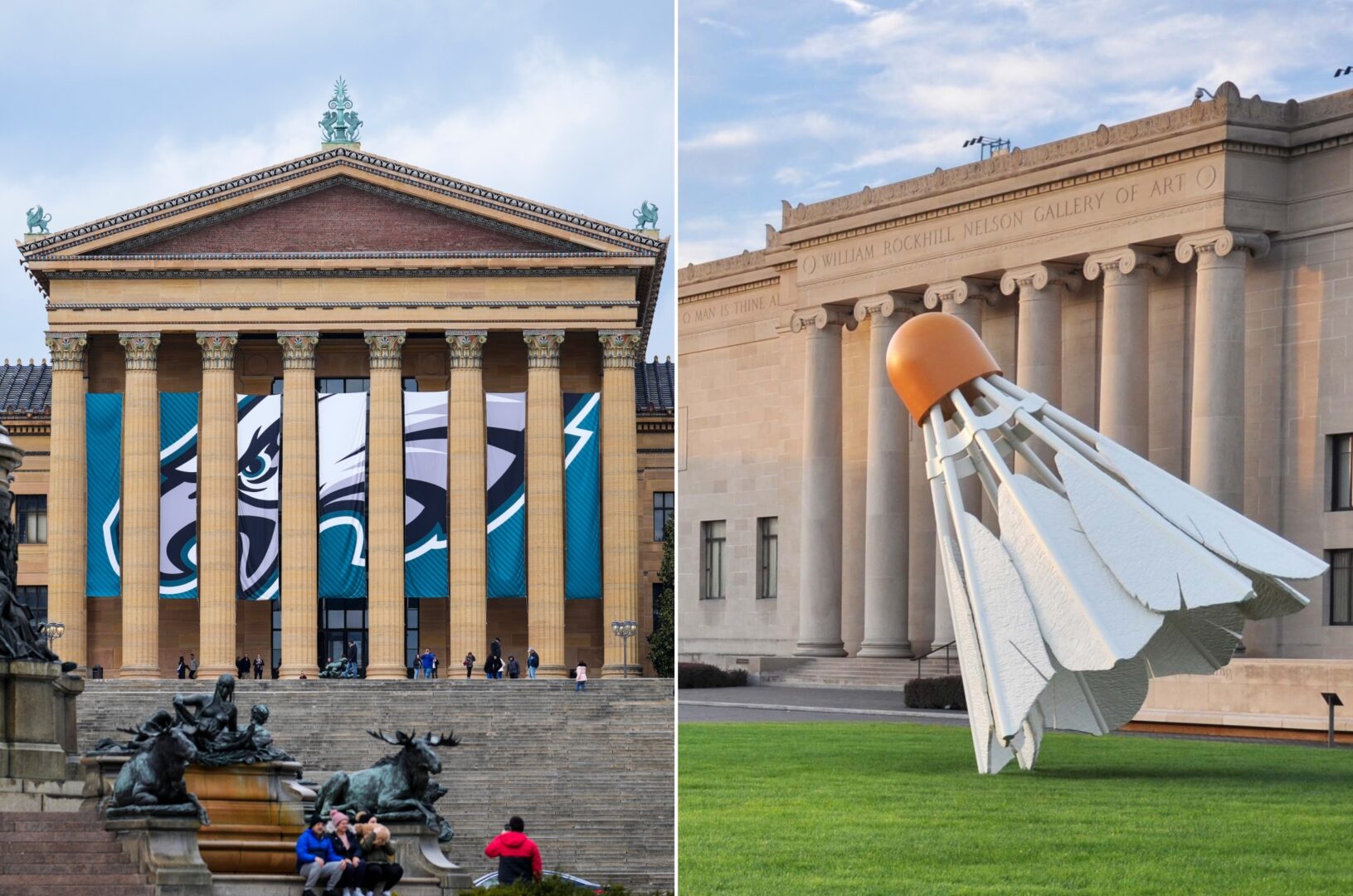 (Left) The Philadelphia Museum of Art and the Nelson-Atkins Museum of Art in Kansas City, Mo. 
