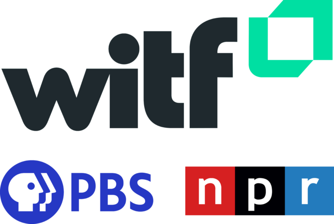 WITF logo lockup with PBS and NPR logos