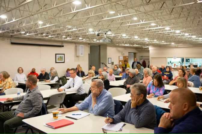 Voters packed into a Camp Hill School board candidate forum at the Mount Calvary Episcopal Church. April 18, 2023. 