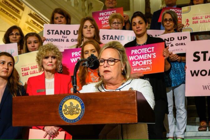 “Over the past half-century, we have fought to protect athletic opportunities for female students,” state Sen. Judy Ward (R., Blair), one of the main sponsors of the legislation, said at a rally in early June. “And now these opportunities are in jeopardy.”