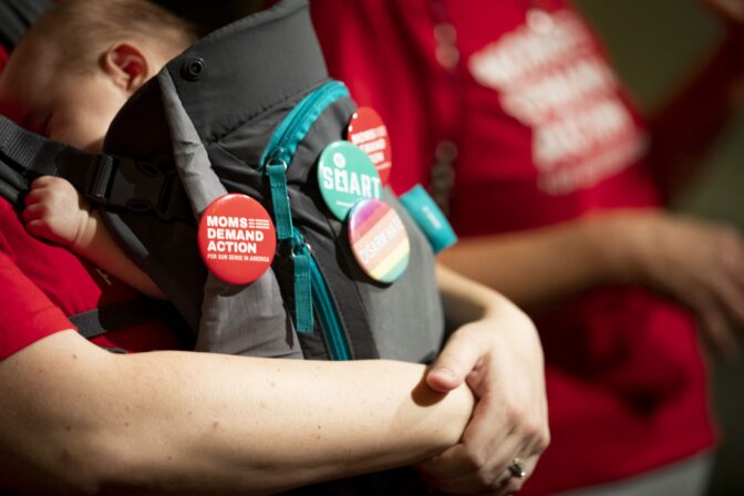 Members of the public show support for legislative action against gun violence at the Harrisburg Capitol in 2019.