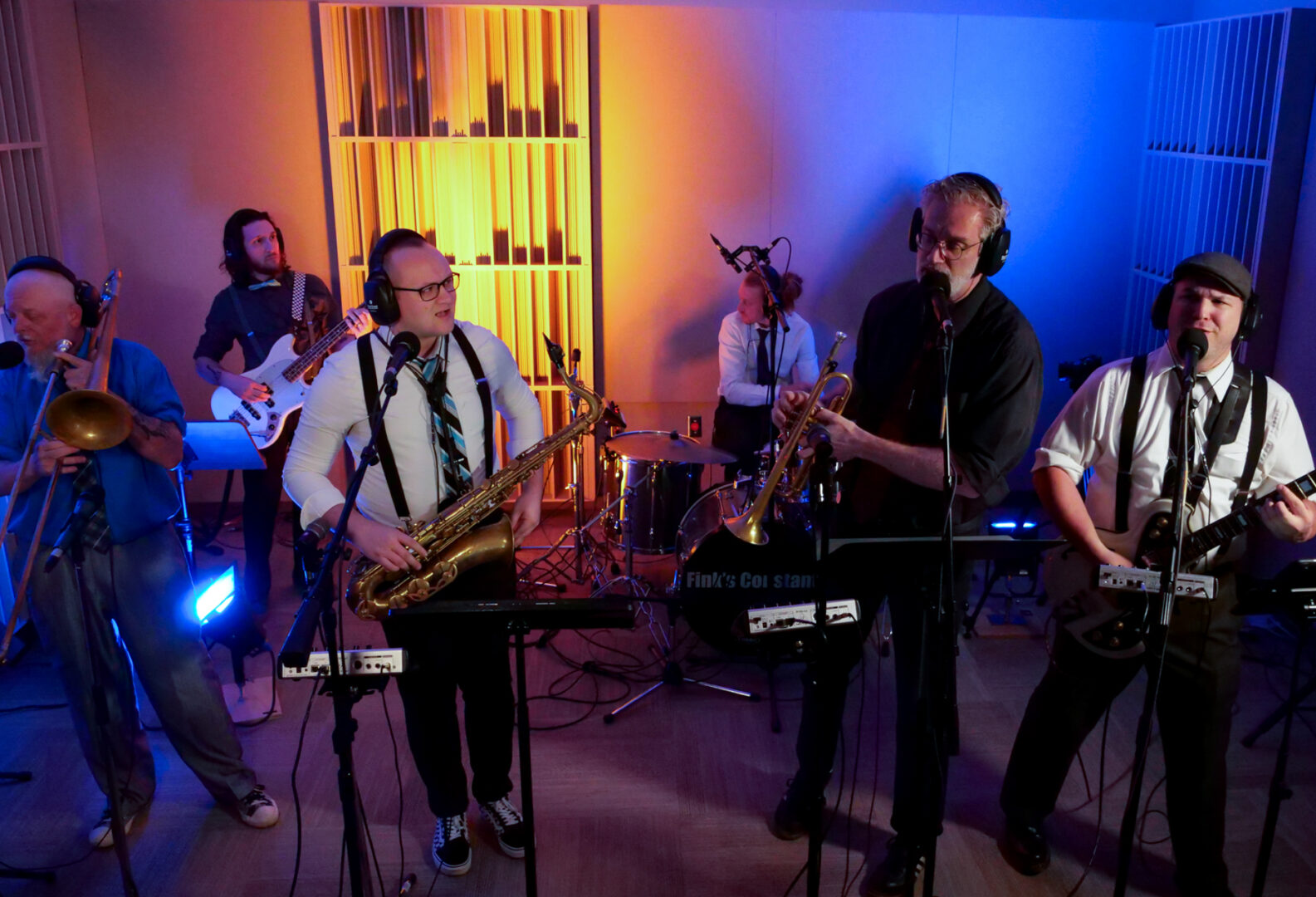 Ska band Fink's Constant performs for WITF Music on April 5, 2023.