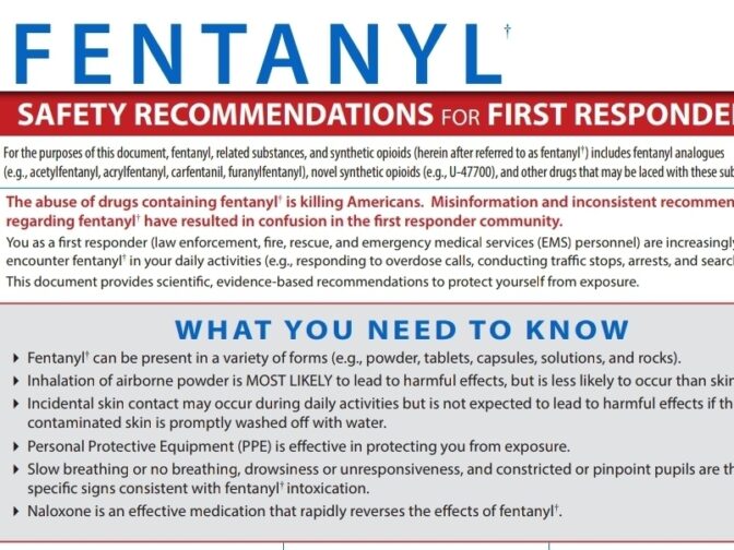 Researchers say the risk to police officers from street fentanyl exposure is "extremely low," but warnings like this one can be found on the Drug Enforcement Administration's website.